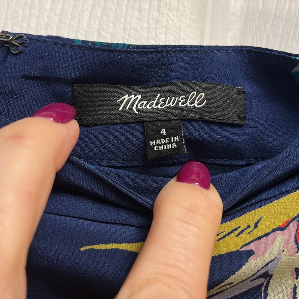 J. Crew Blue Floral A-Line Skirt - Picture 3 of 4